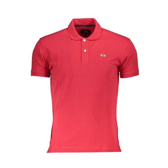 La Martina Rosso Cotton Men Polo Men's Shirt